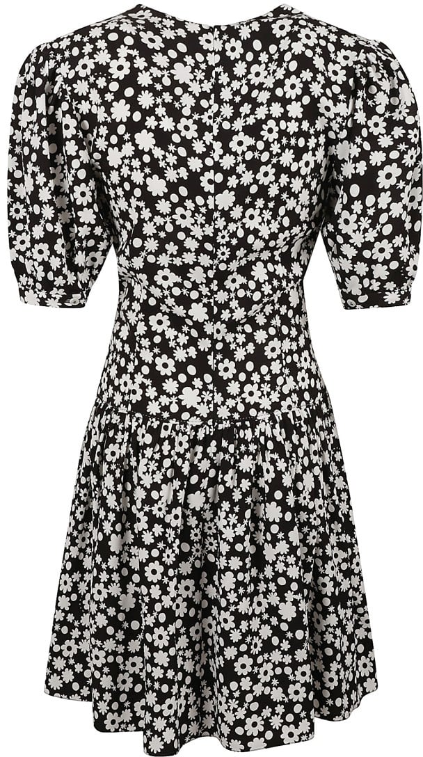 Marni Fitted Mini Dress With Deep V-Neckline Zwart