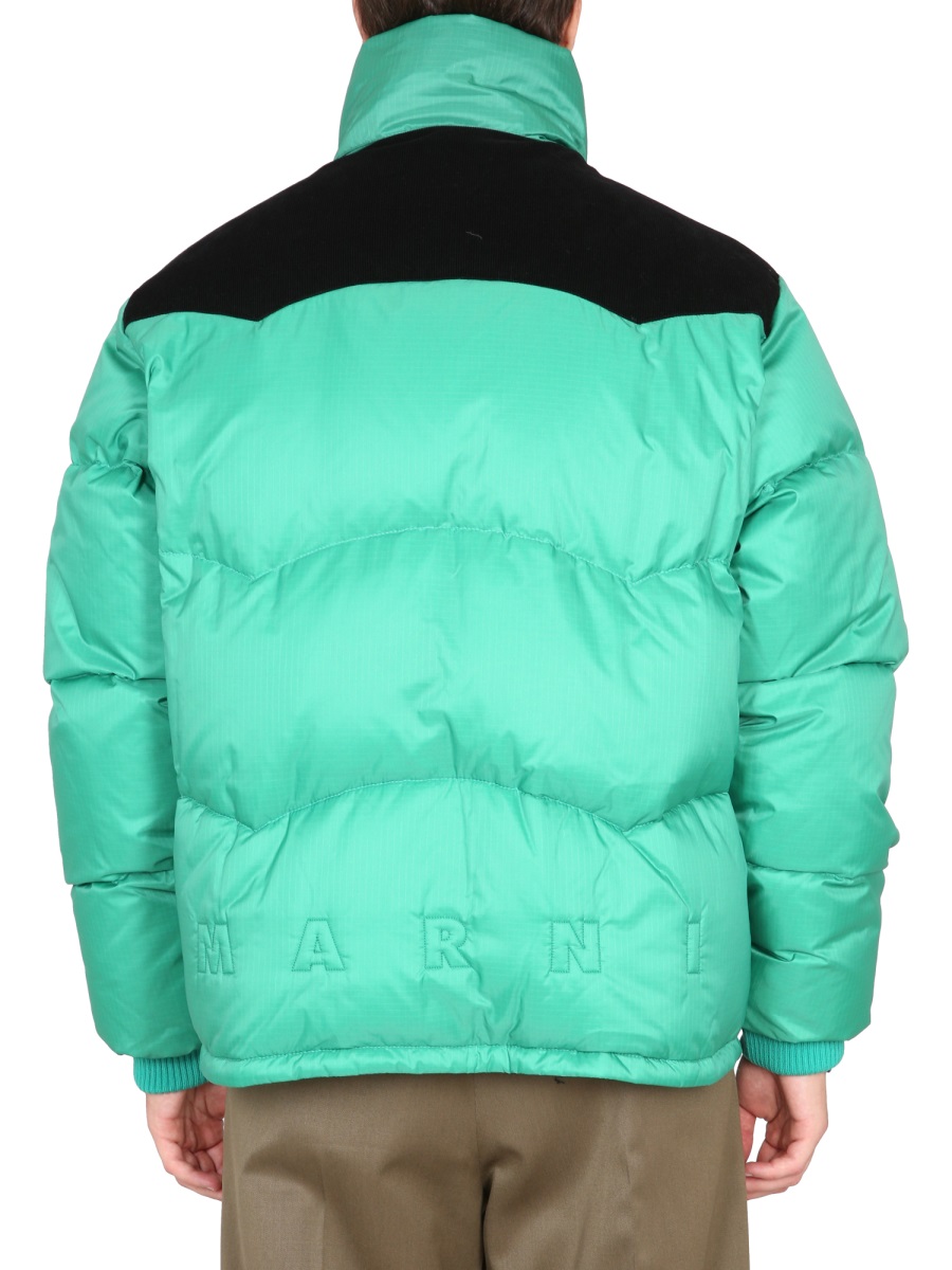 Marni COLOR-BLOCK DOWN JACKET Groen