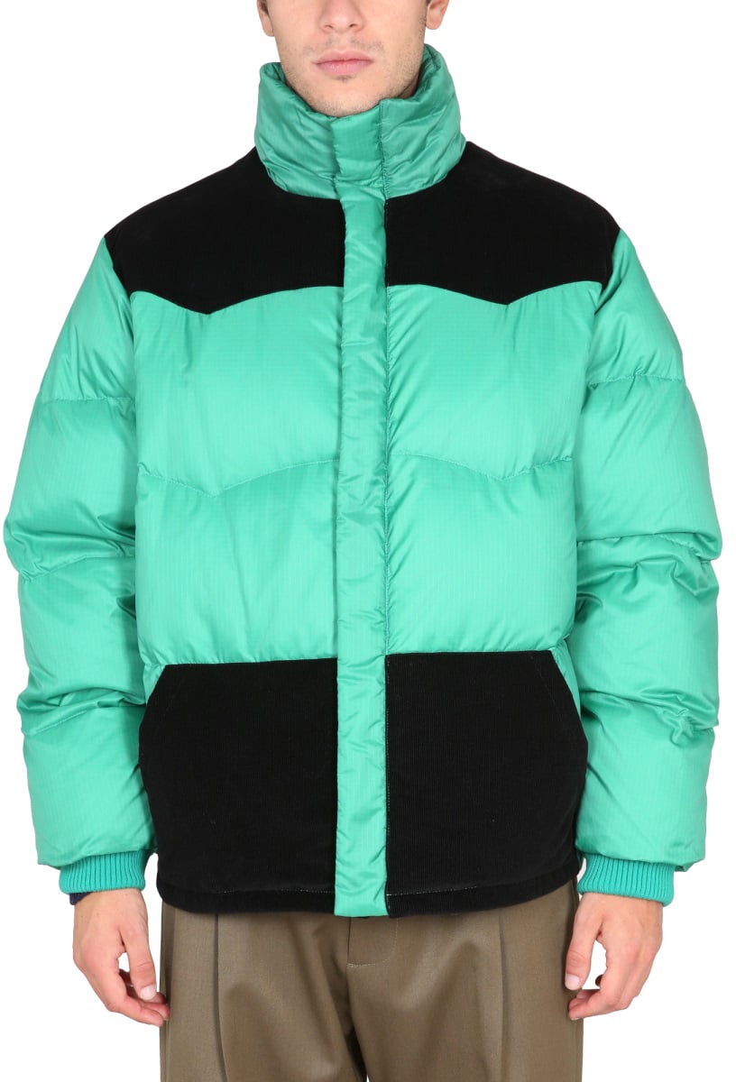 Marni COLOR-BLOCK DOWN JACKET Groen