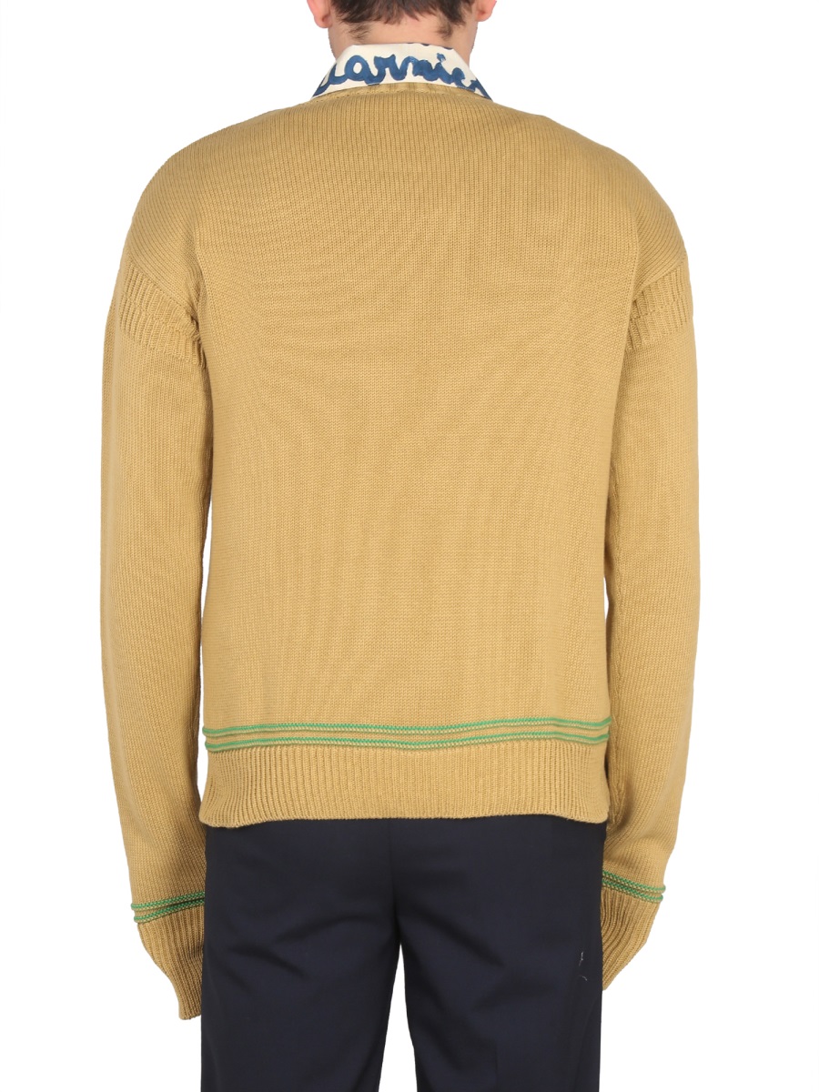Marni KNIT SWEATSHIRT WITH LOGO Geel
