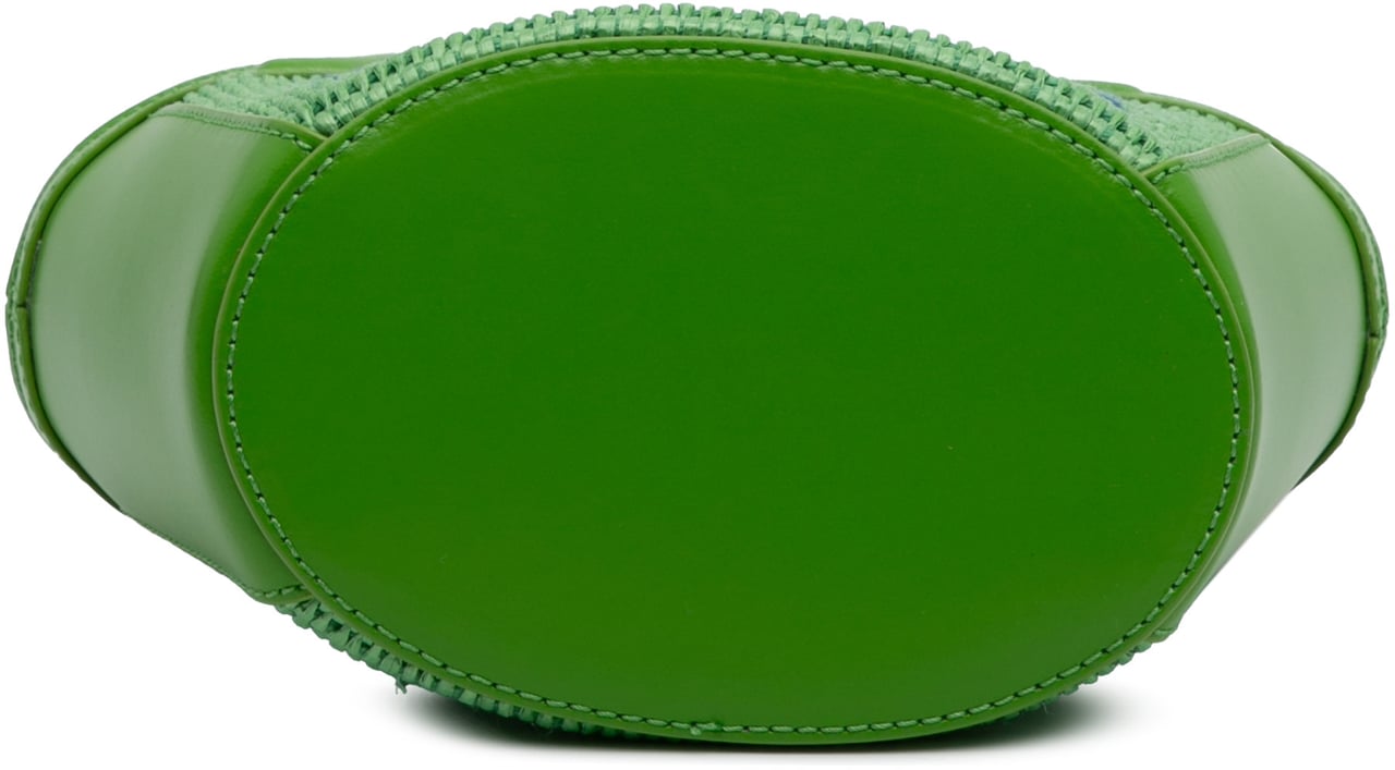 Marni Micro Leather and Raffia Cotton Emroidered Tropicalia Bag Groen