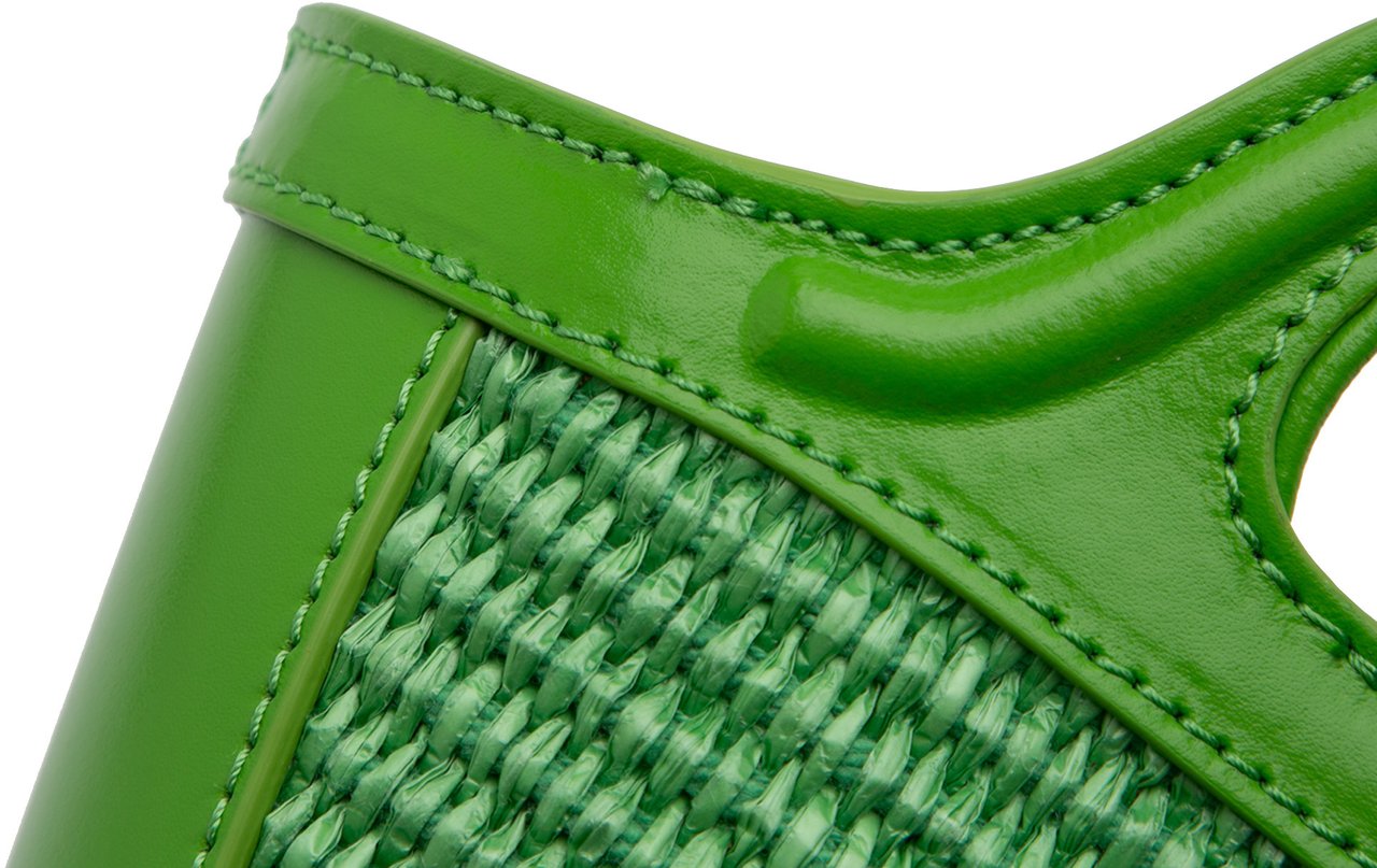 Marni Micro Leather and Raffia Cotton Emroidered Tropicalia Bag Groen