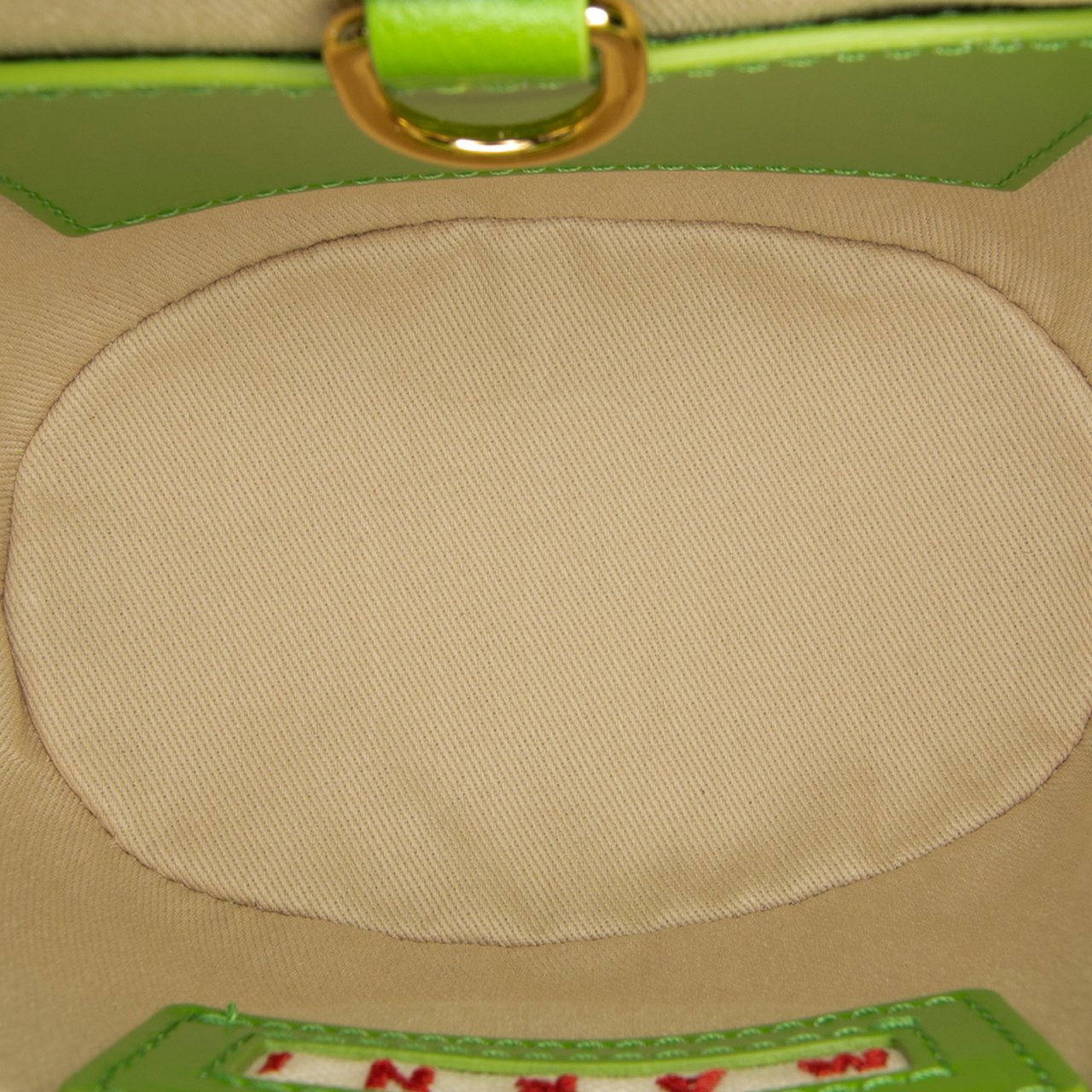 Marni Micro Leather and Raffia Cotton Emroidered Tropicalia Bag Groen