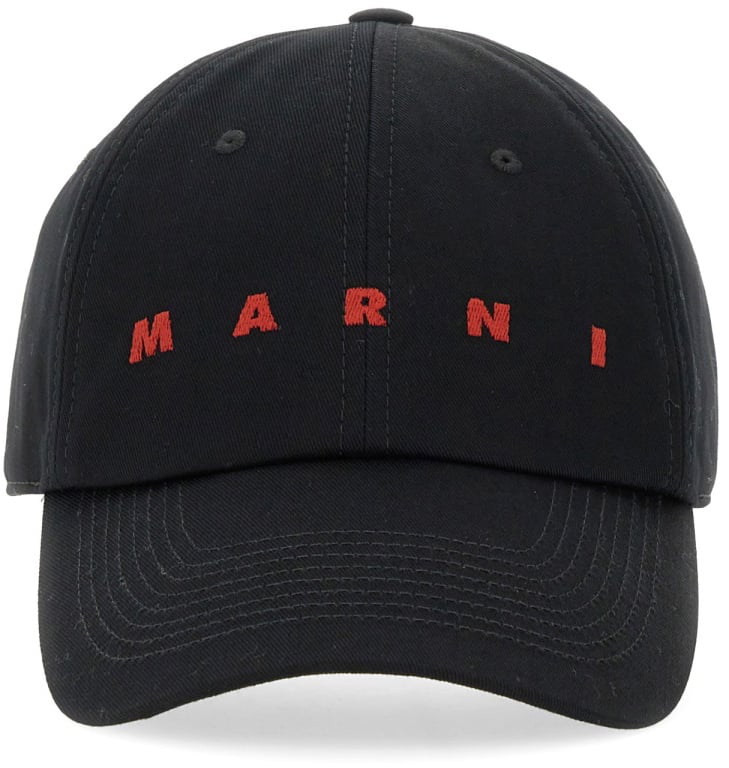 Marni BASEBALL HAT WITH LOGO Zwart