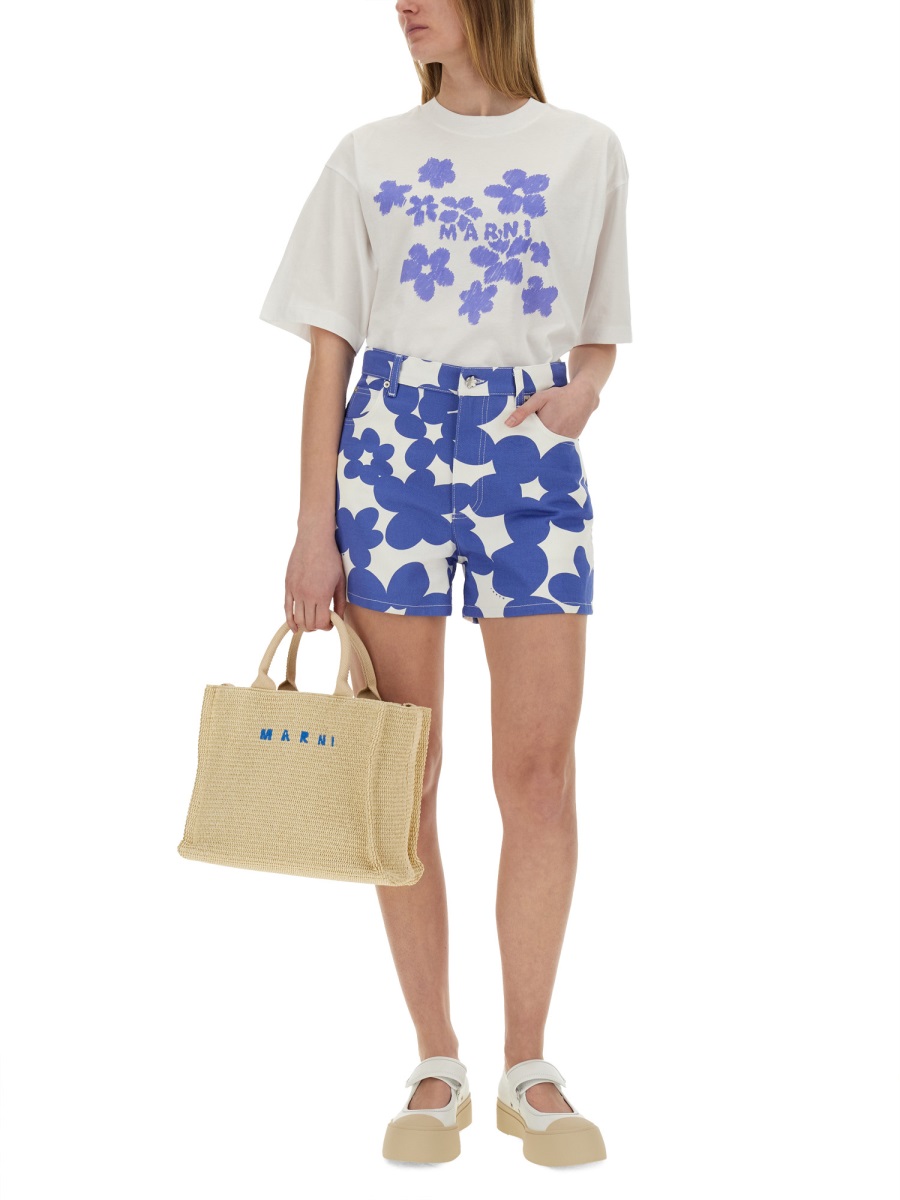Marni "BOXY" T-SHIRT WITH PRINT Wit