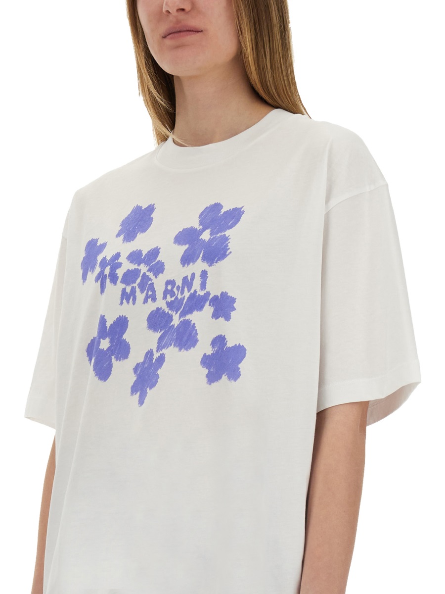 Marni "BOXY" T-SHIRT WITH PRINT Wit
