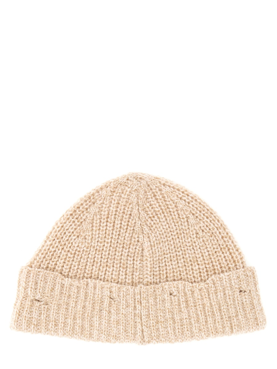 Marni BEANIE HAT WITH "MARNI MENDING" EMBROIDERY Beige
