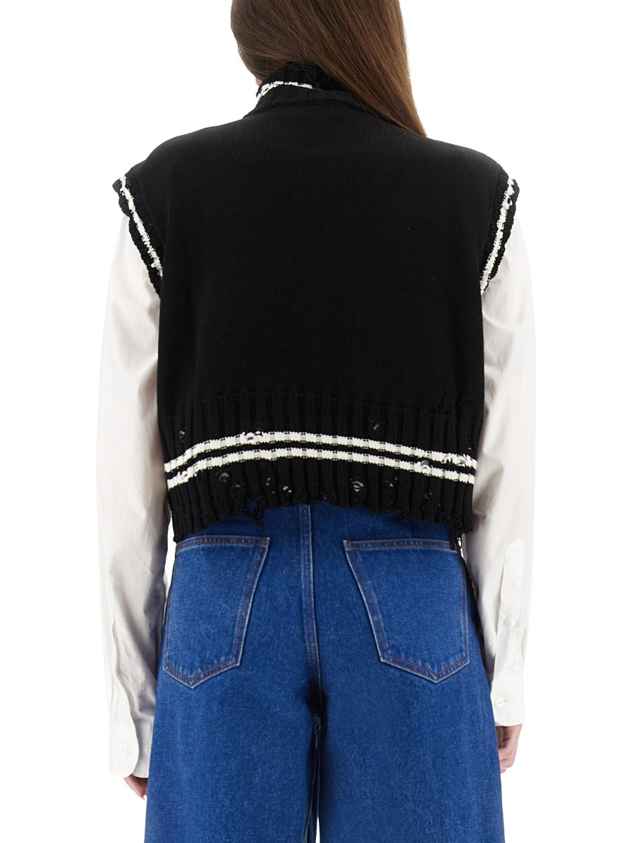 Marni SHORT COTTON VEST Zwart