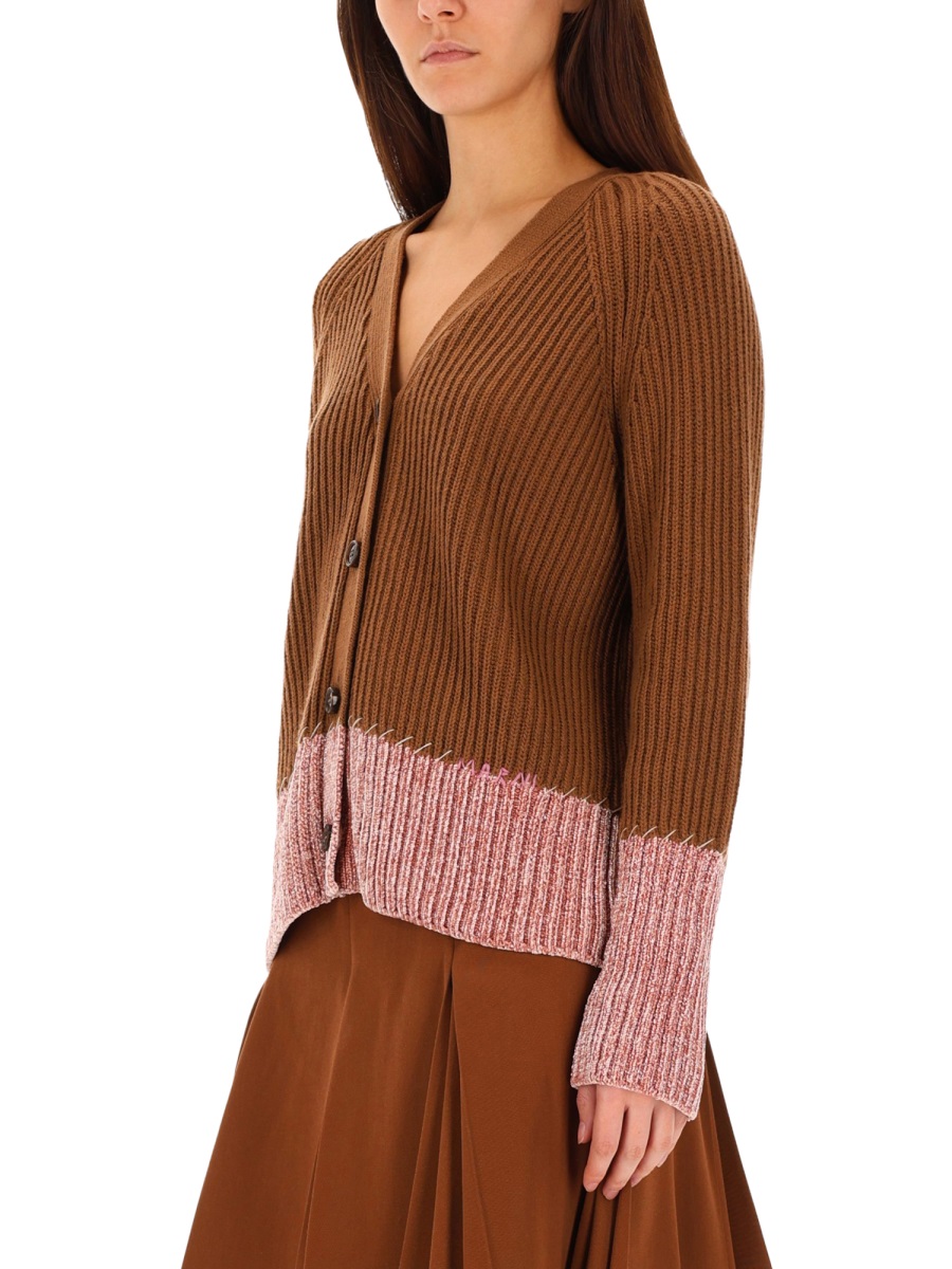 Marni CARDIGAN WITH "COLOR BLOCK" PATTERN Bruin