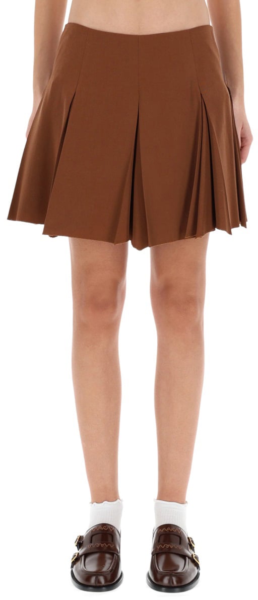 Marni PLEATED MINISKIRT Bruin