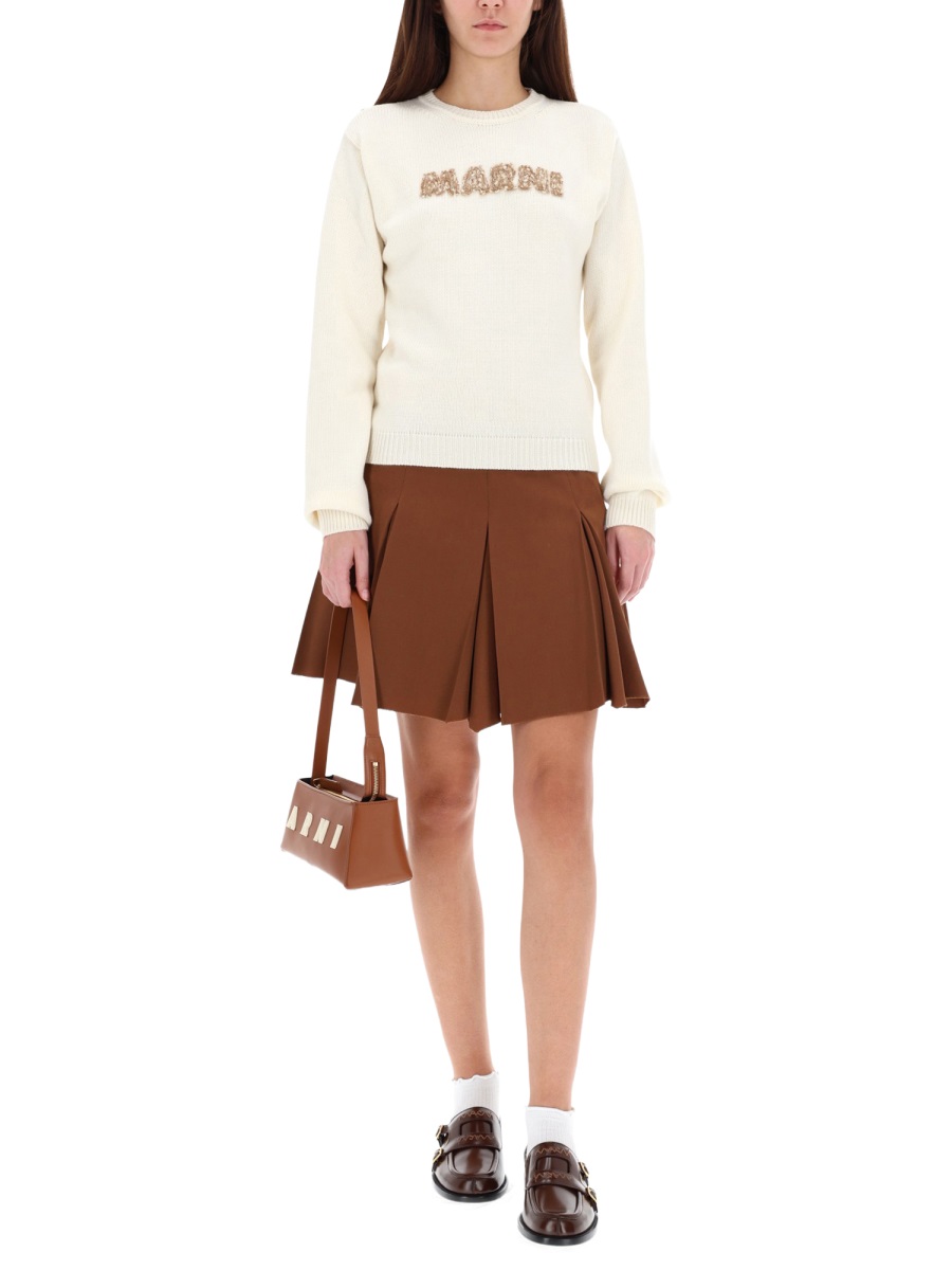 Marni PLEATED MINISKIRT Bruin