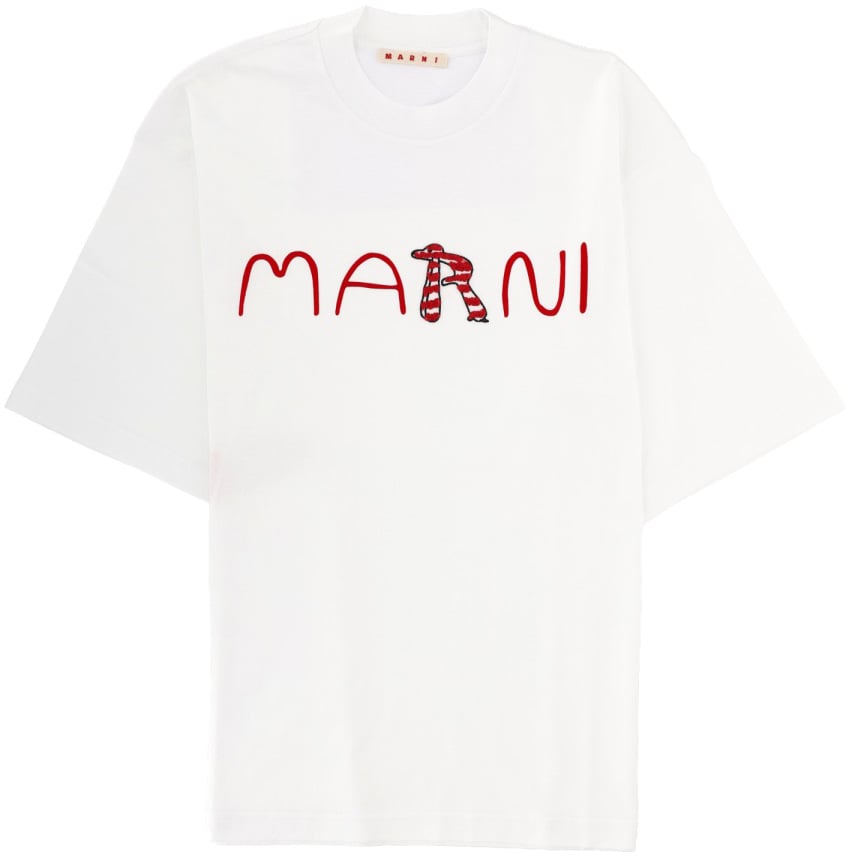 Marni T-SHIRT WITH LOGO Wit