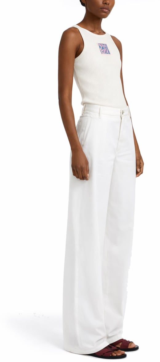 Marni TANK TOP WITH LOGO Beige