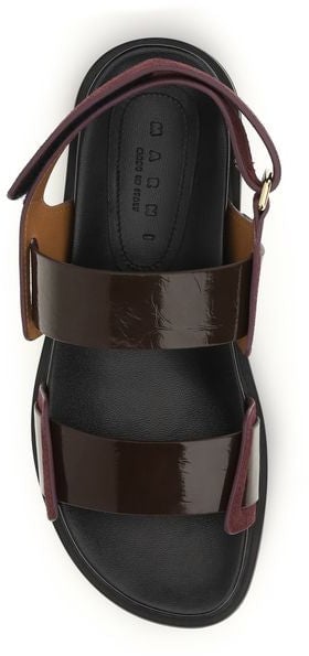 Marni Black Calf Leather Bos Taurus Strap-On Sandals Zwart