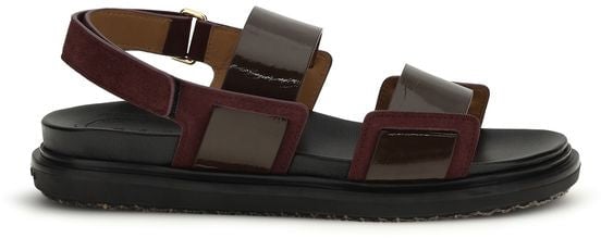 Marni Black Calf Leather Bos Taurus Strap-On Sandals Zwart