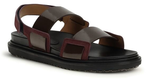 Marni Black Calf Leather Bos Taurus Strap-On Sandals Zwart
