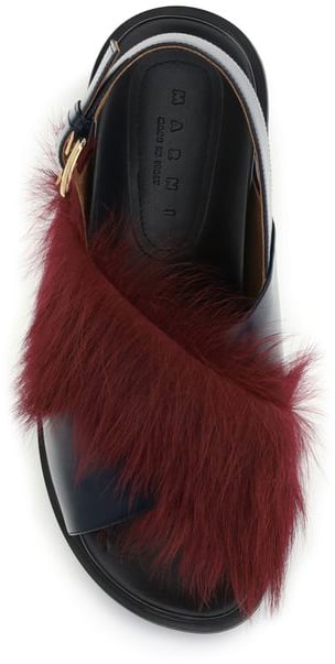 Marni Multicolor Calf Leather Bos Taurus Flat Sandals Divers
