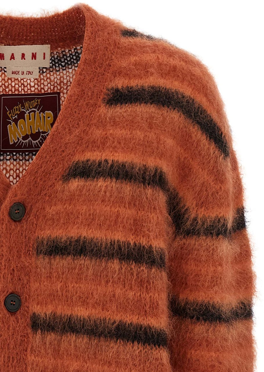 Marni Orange Fabric Cardigan Oranje