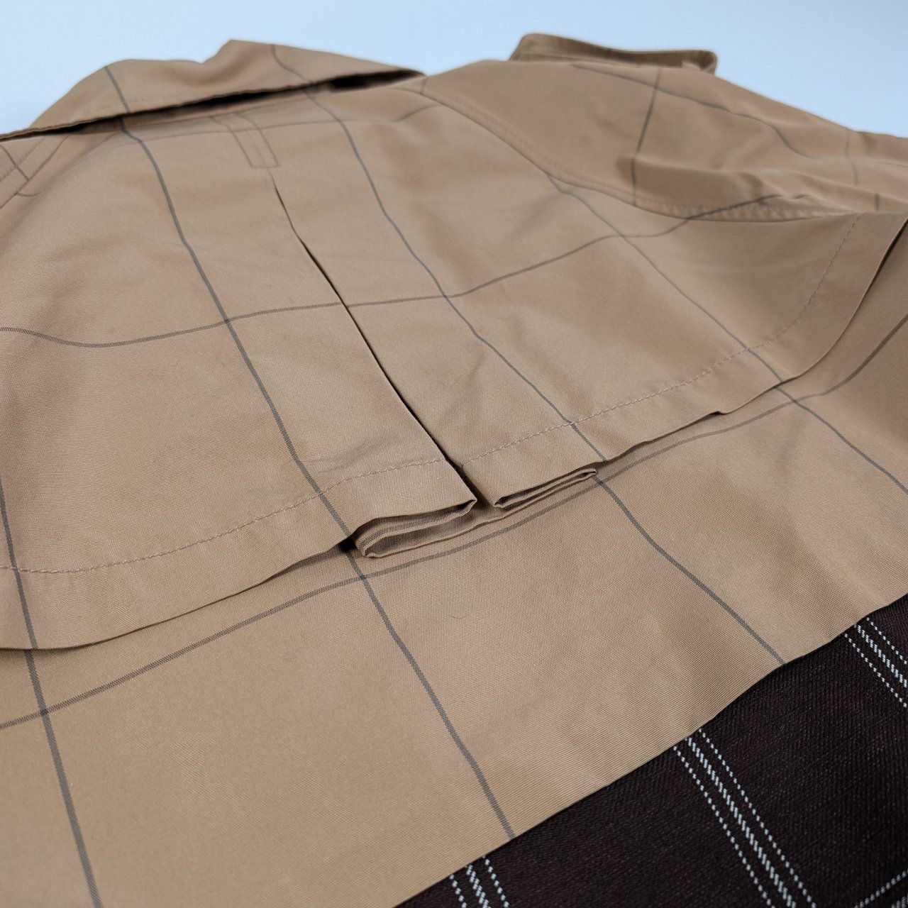 Marni Marni Checkered Two-Tone Trench Coat, Size 38 Bruin