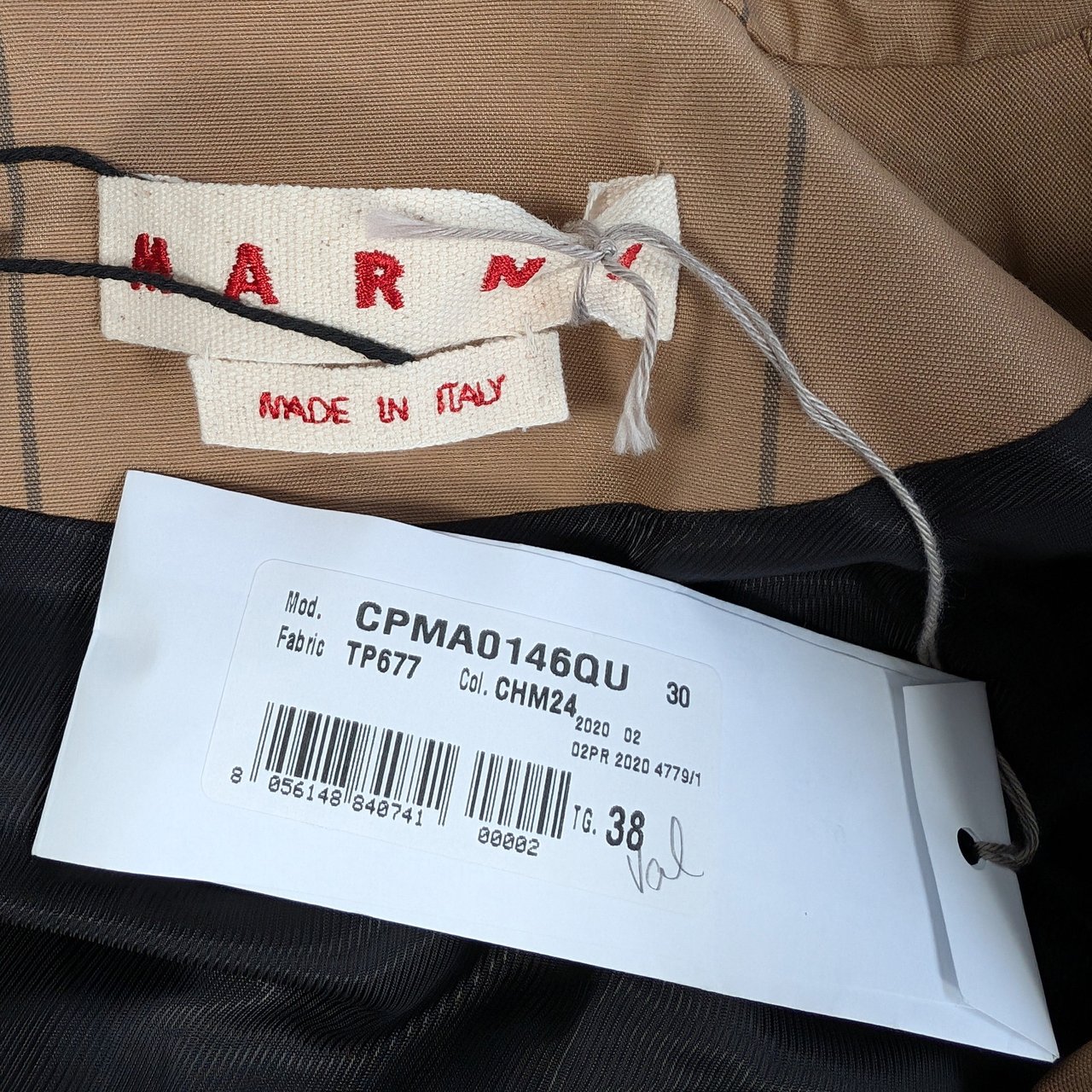 Marni Marni Checkered Two-Tone Trench Coat, Size 38 Bruin