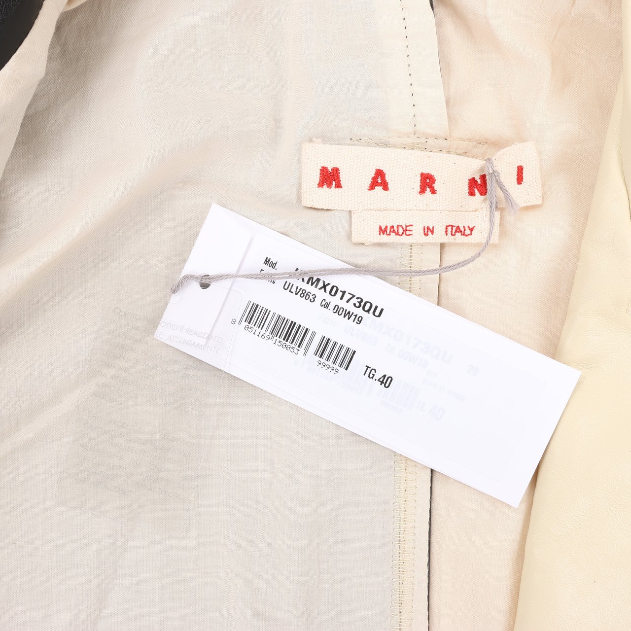 Marni Marni Two-Tone Cropped Leather Jacket, Size 40 Zwart