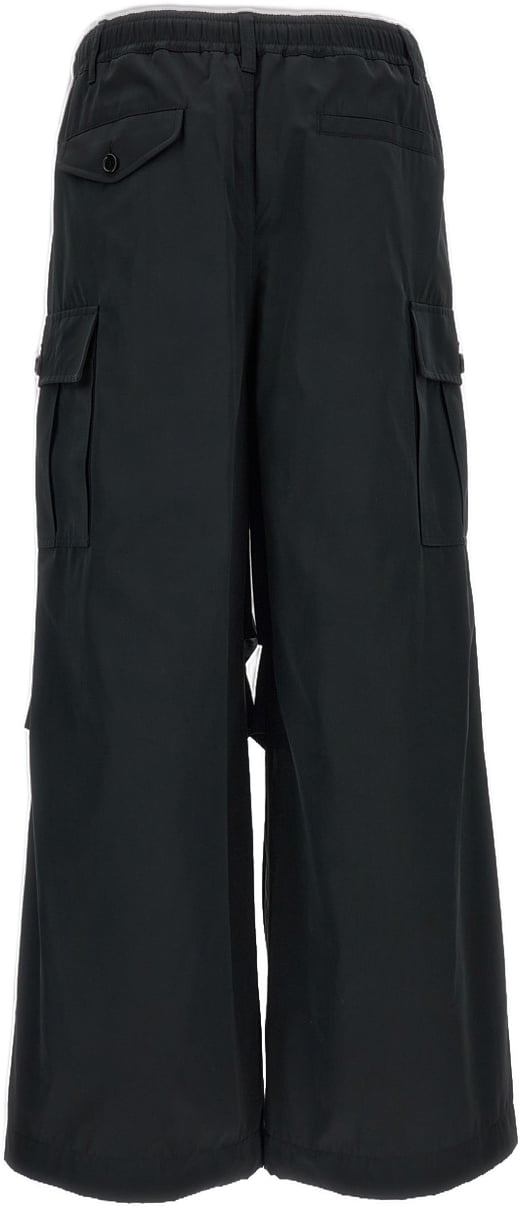 Marni Black Cargo Taffeta Trousers Zwart