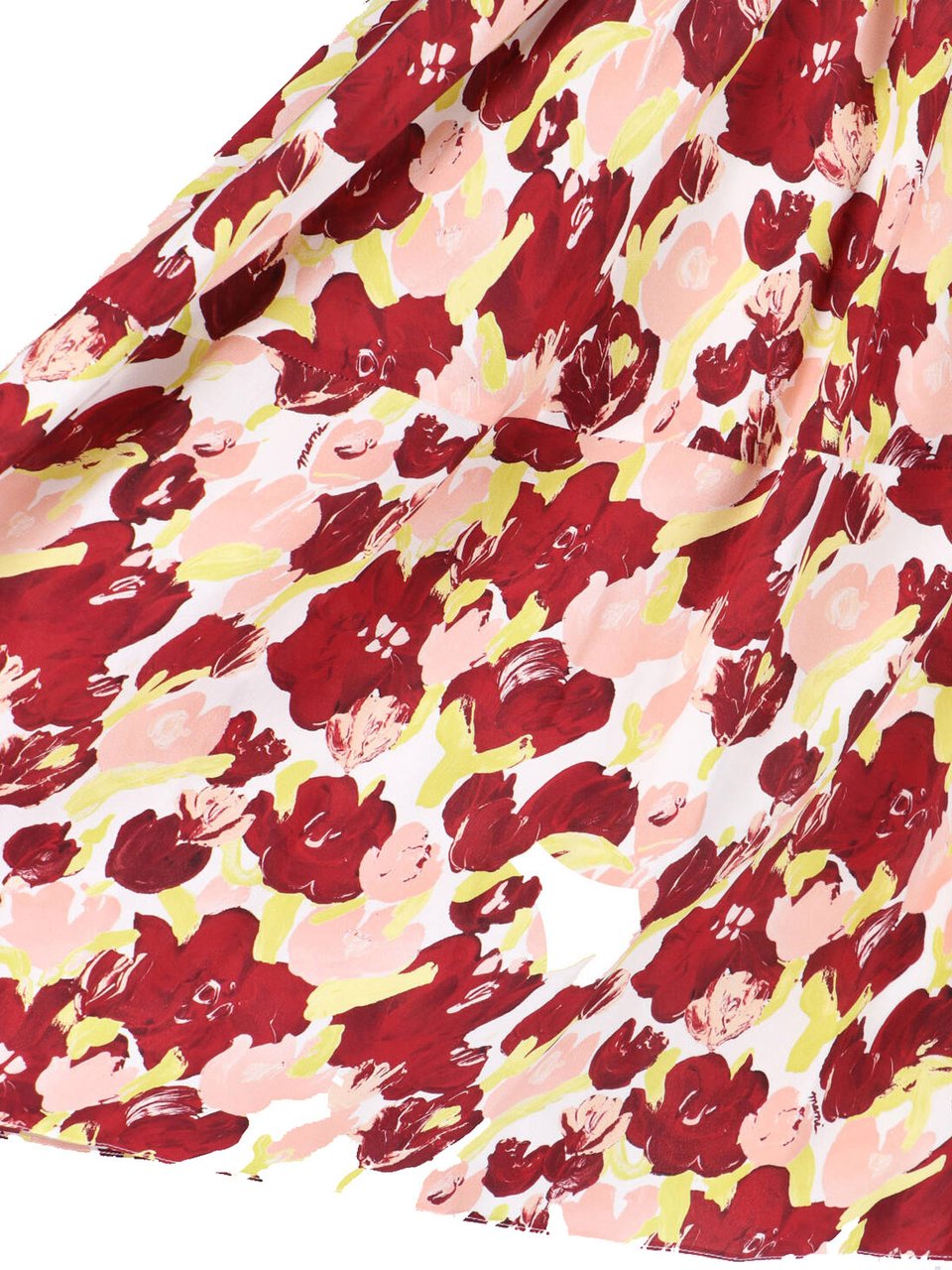 Marni Multicolor Secret Bouquet Silk Skirt Rood