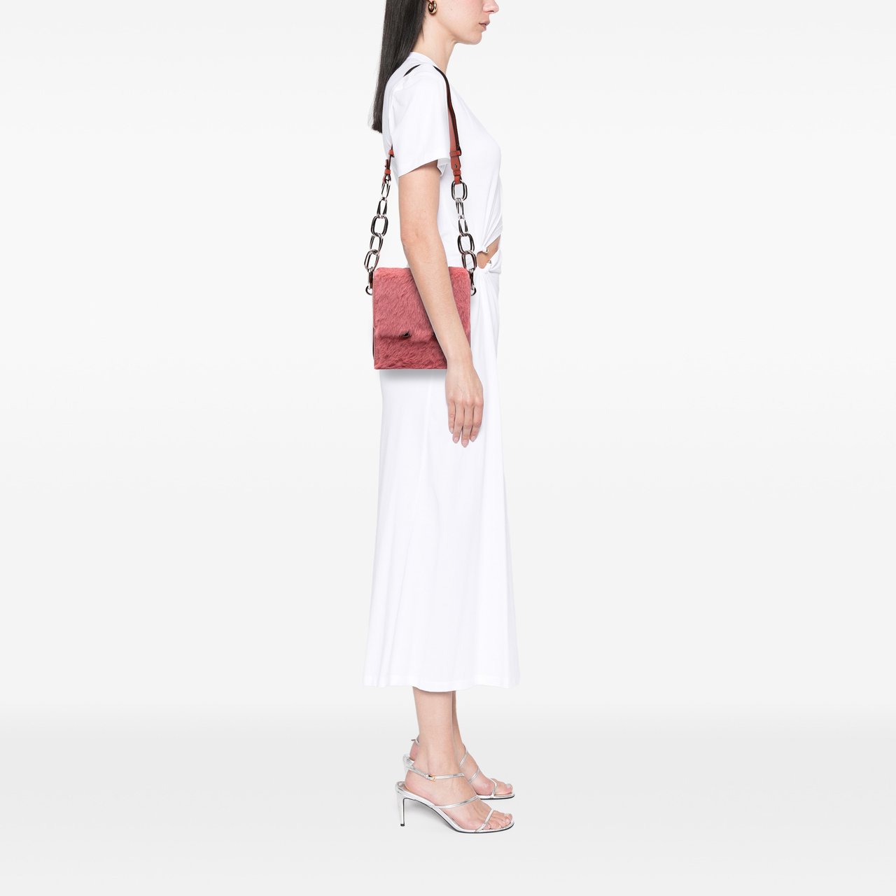 Marni Shearling Chain Crossbody Roze