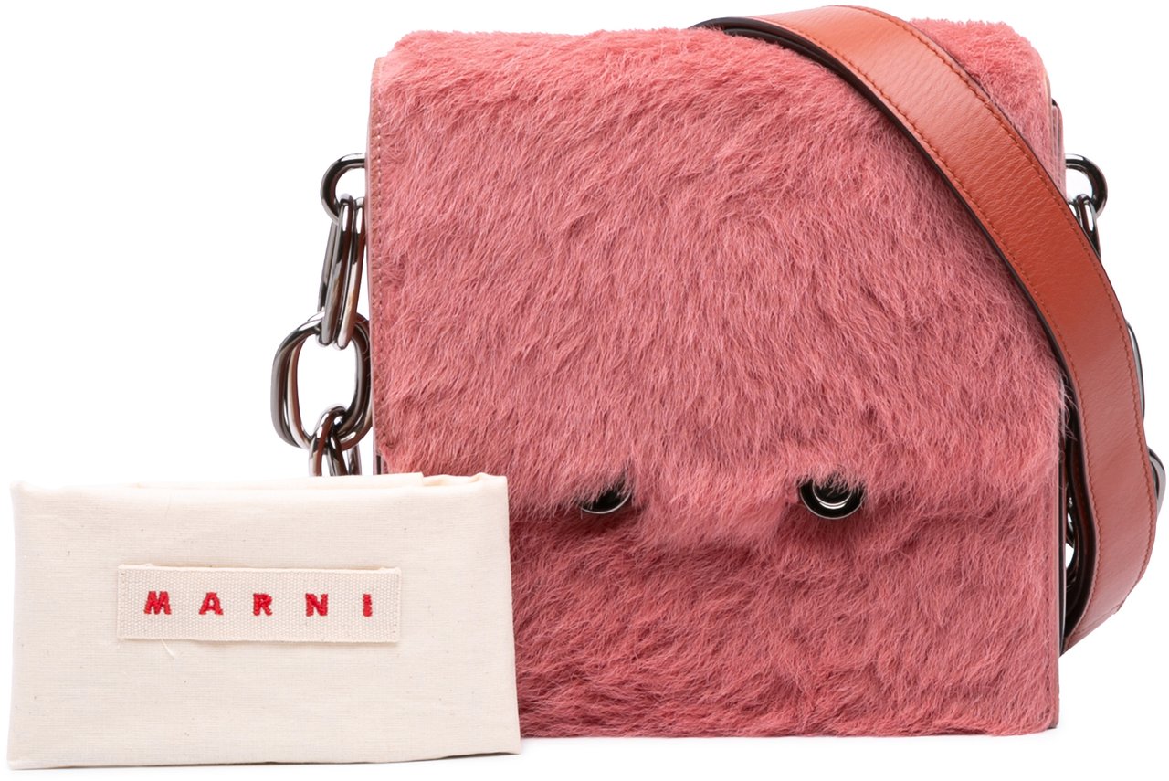 Marni Shearling Chain Crossbody Roze