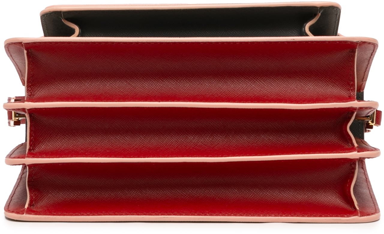 Marni Tricolor Leather Trunk Crossbody Bruin