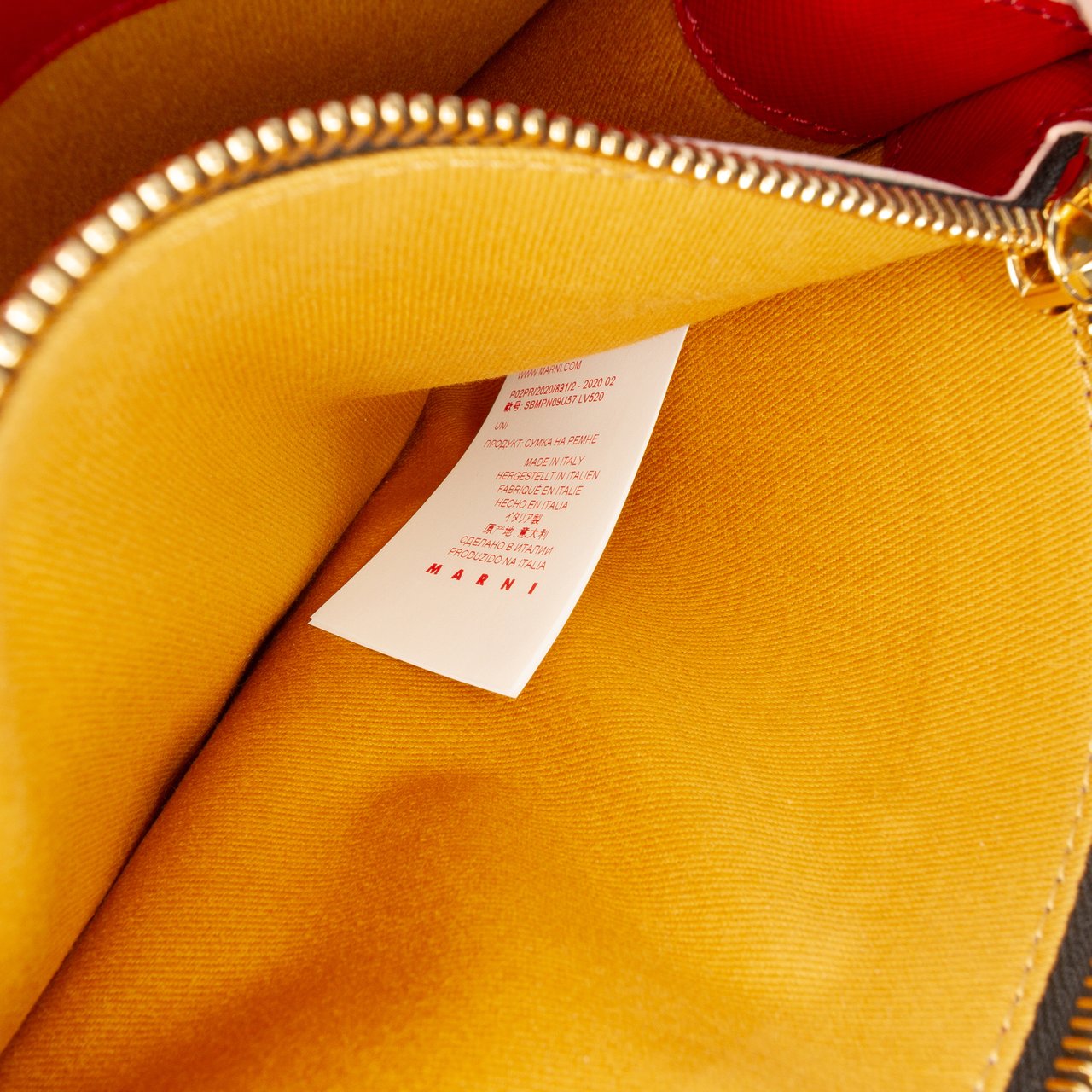 Marni Tricolor Leather Trunk Crossbody Bruin