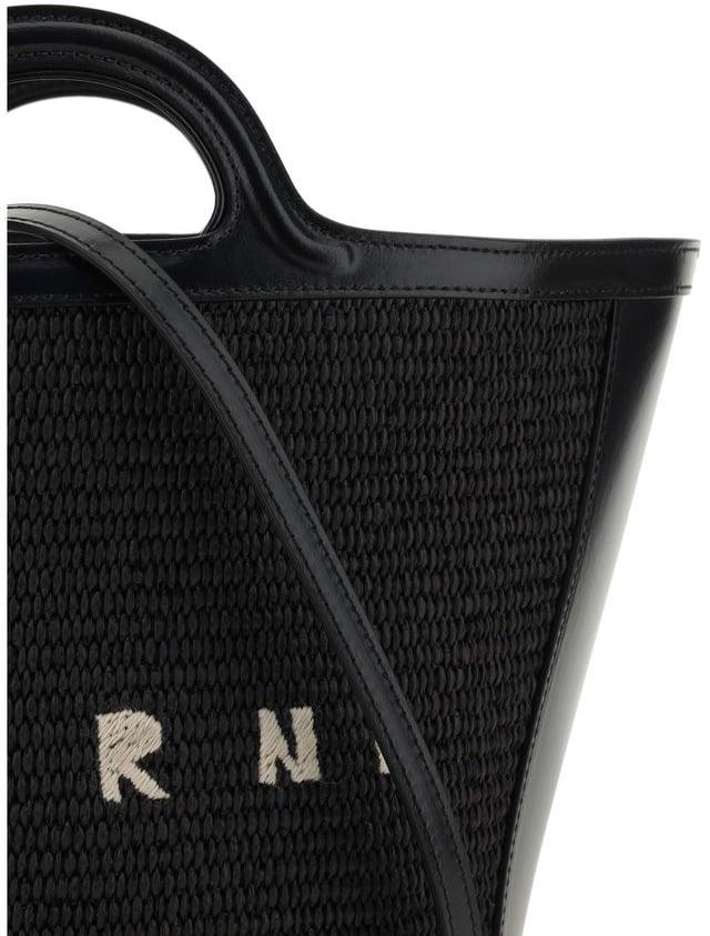 Marni Marni Black Cotton Shoulder Bag Zwart