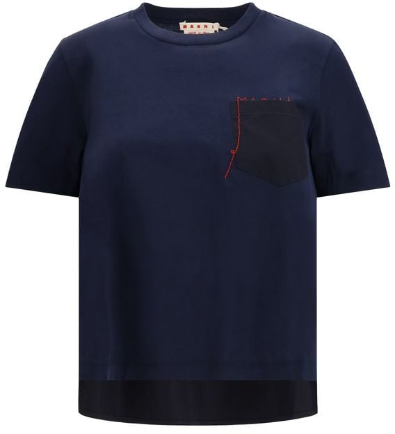 Marni Blue Cotton T-Shirt Blauw