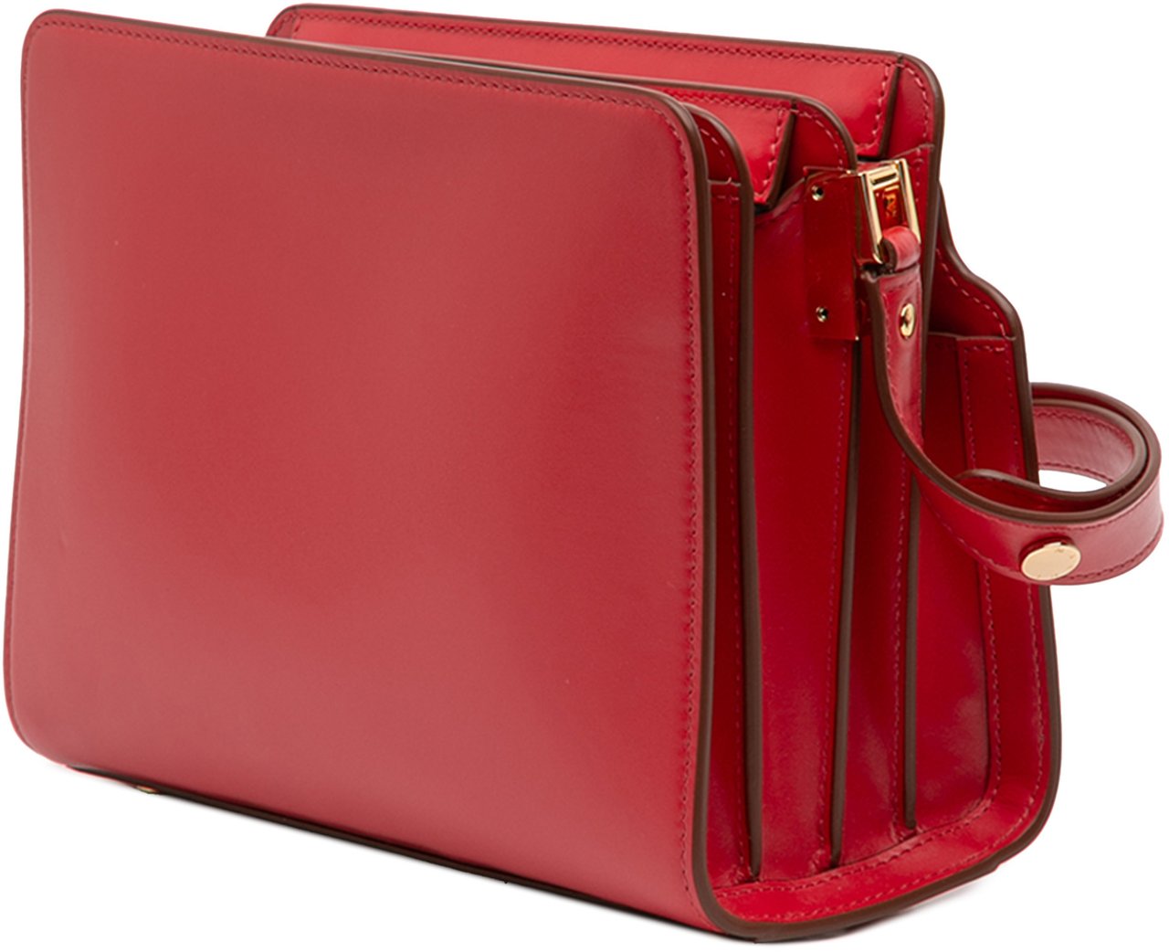 Marni Leather Trunk Reverse Crossbody Rood