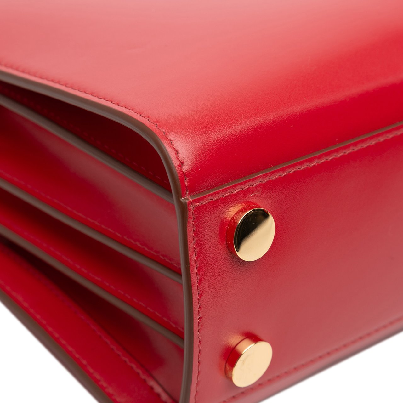 Marni Leather Trunk Reverse Crossbody Rood