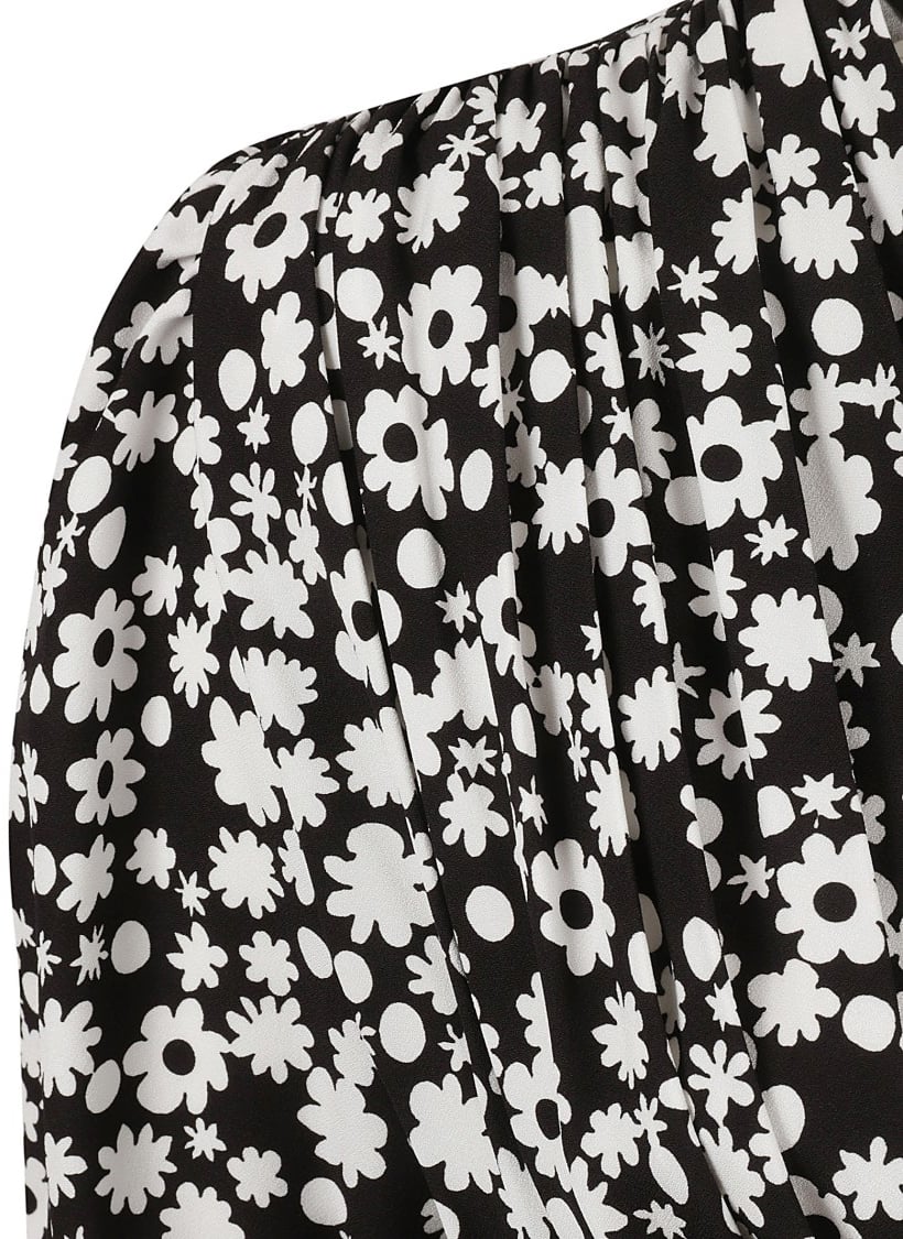 Marni Fitted Mini Dress With Deep V-Neckline Zwart