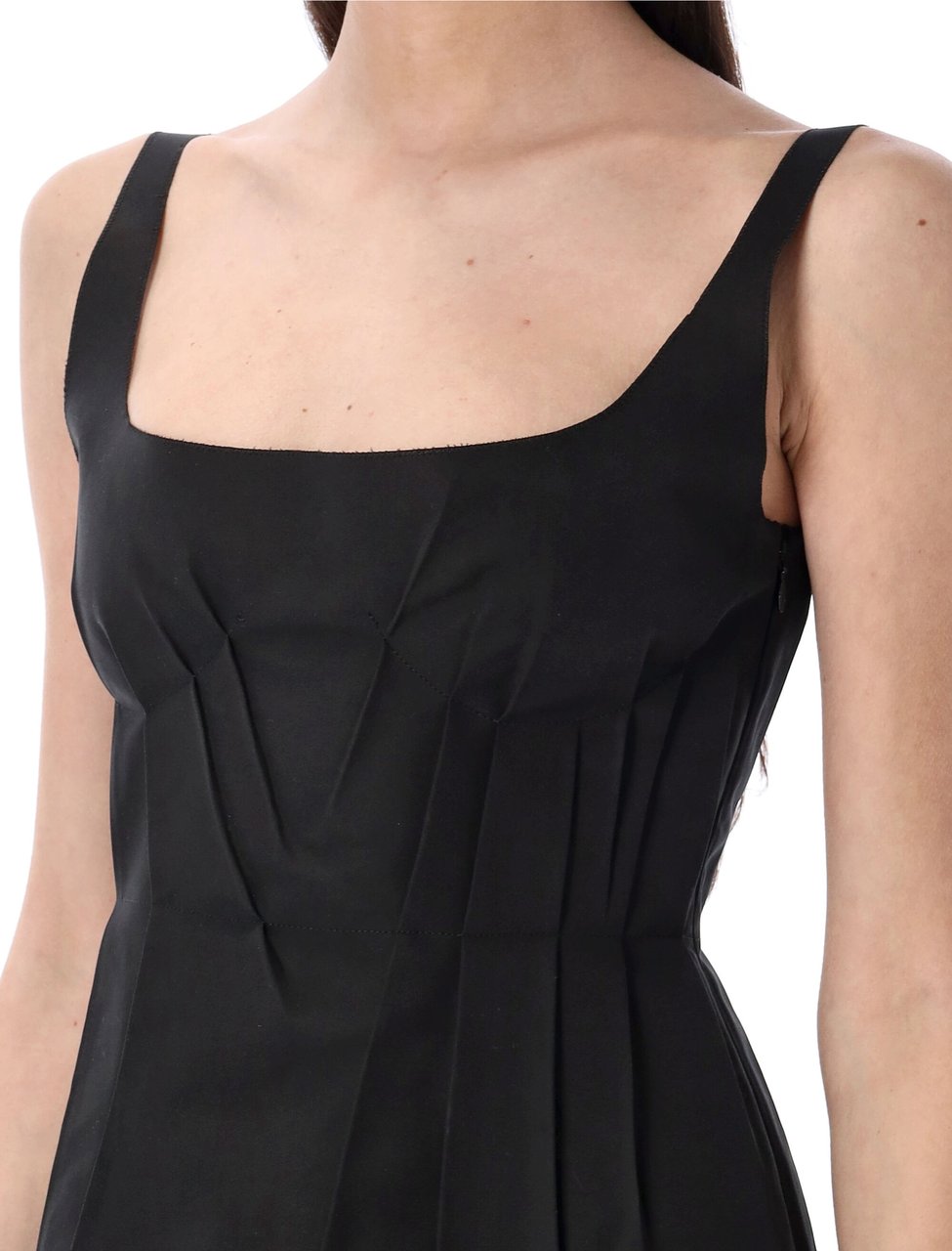 Marni Mini Dress Bonded Popeline Nero Zwart