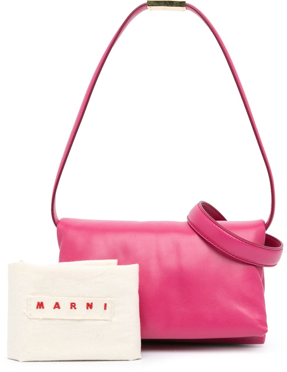 Marni Small Leather Prisma Crossbody Roze