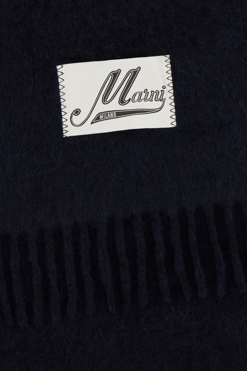 Marni Marni Black alpaca blend scarf Zwart