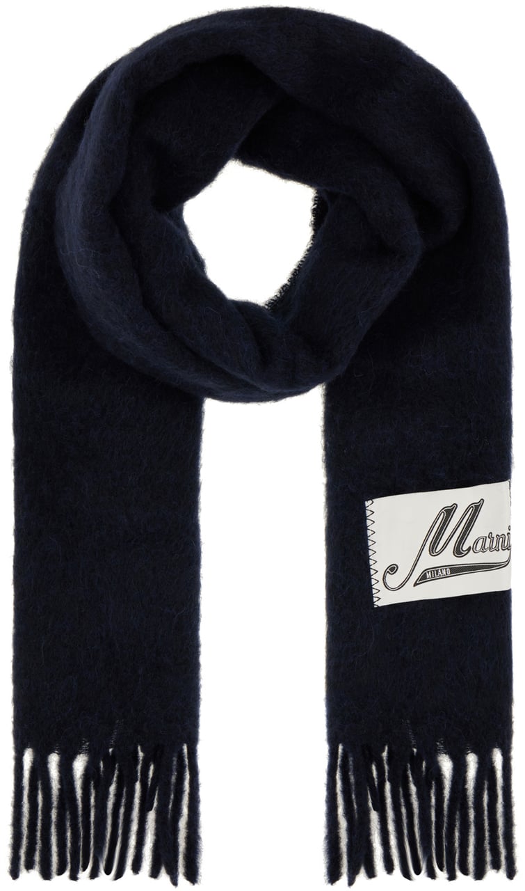 Marni Marni Black alpaca blend scarf Zwart