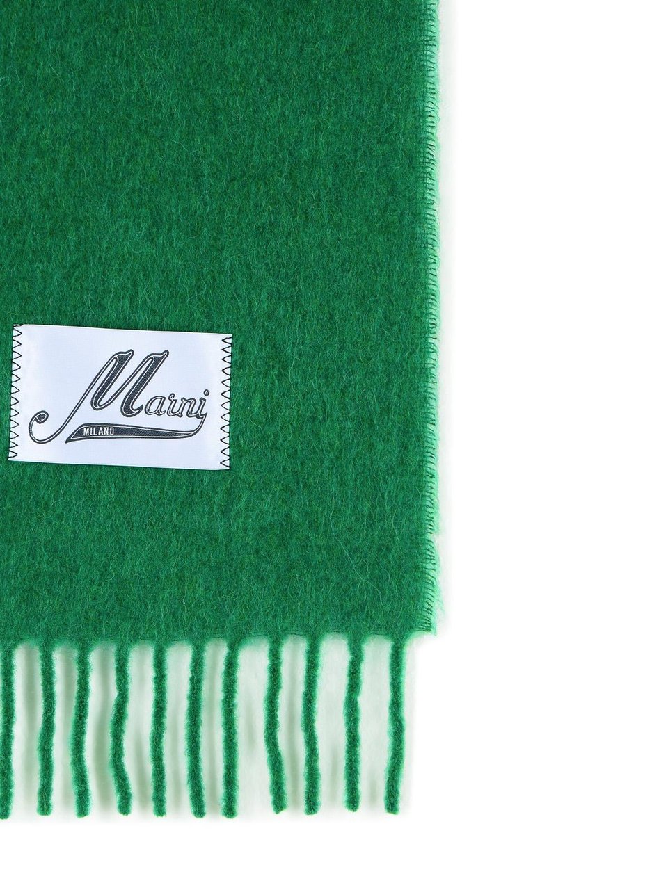 Marni Green Brushed Alpaca Blend Scarf Groen
