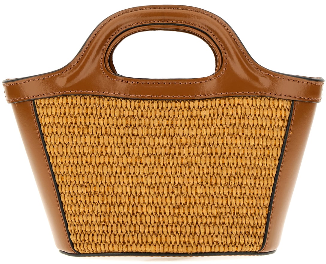 Marni Marni Two-tone raffia and leather micro Tropicalia handbag Divers