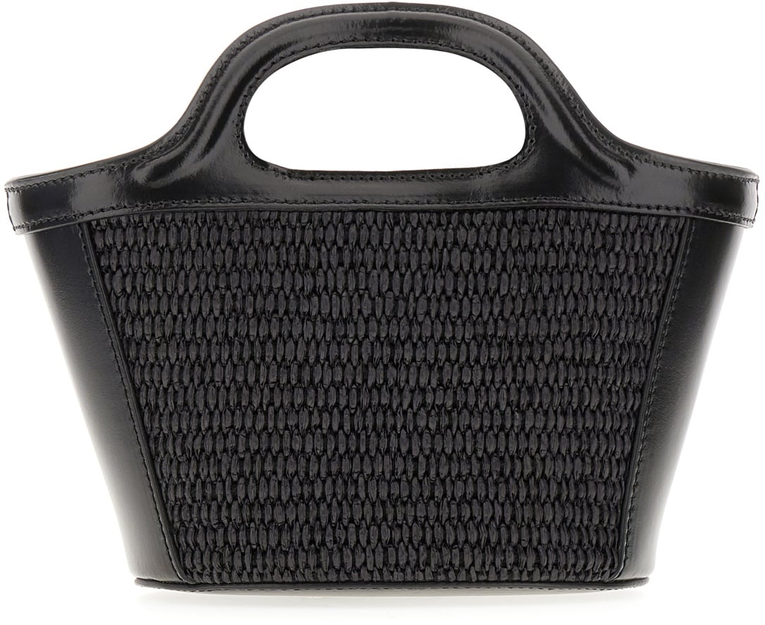 Marni Marni Black raffia and leather micro Tropicalia handbag Zwart