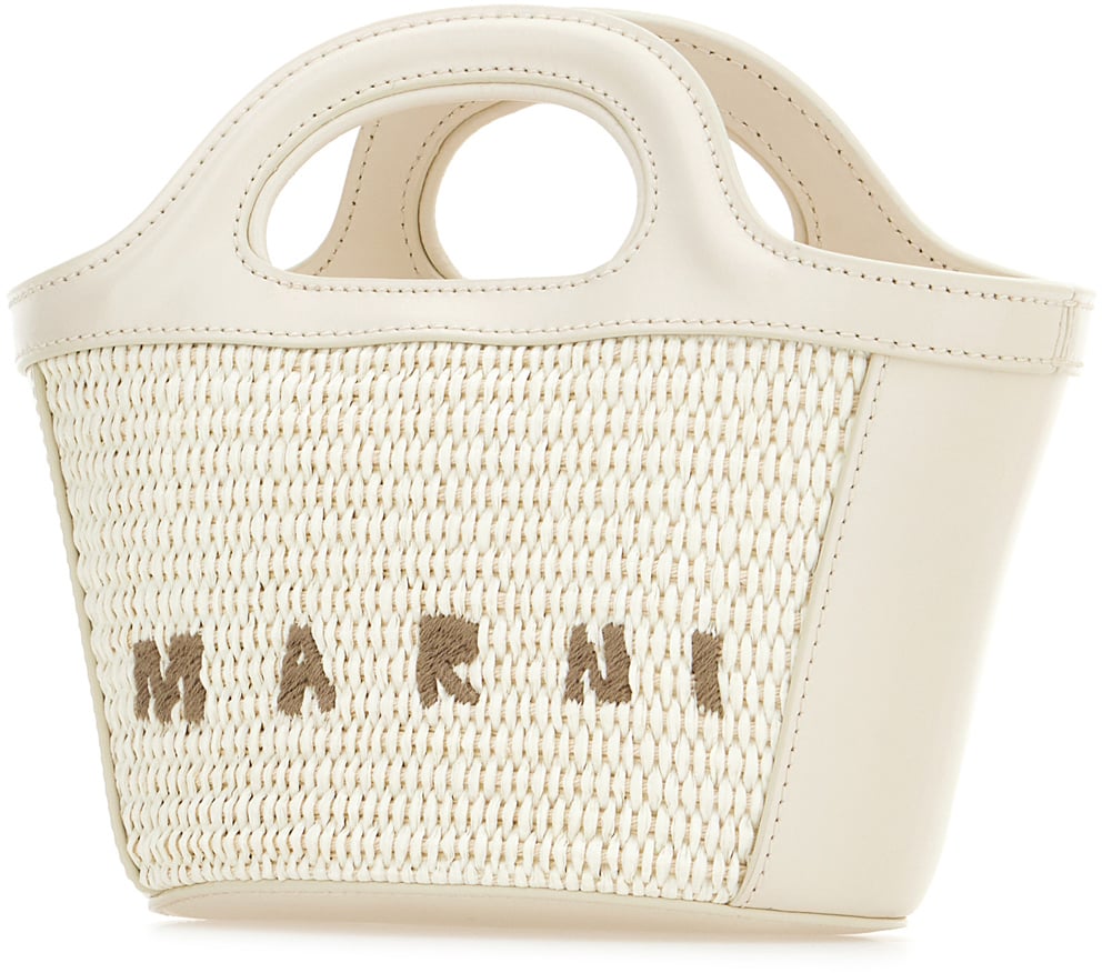 Marni White leather micro Tropicalia handbag Wit