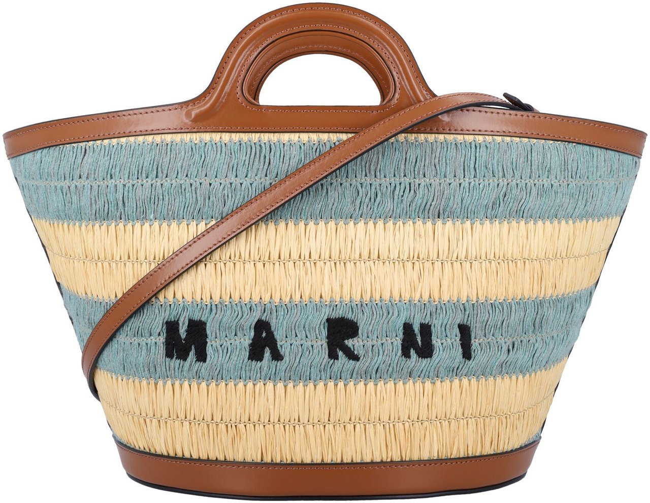 Marni Tropicalia raffia-effect small bag Goud