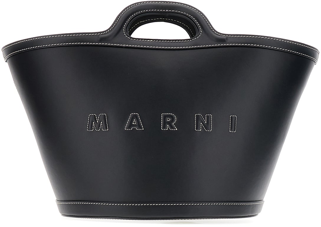 Marni Marni Black leather big Tropicalia handbag Zwart