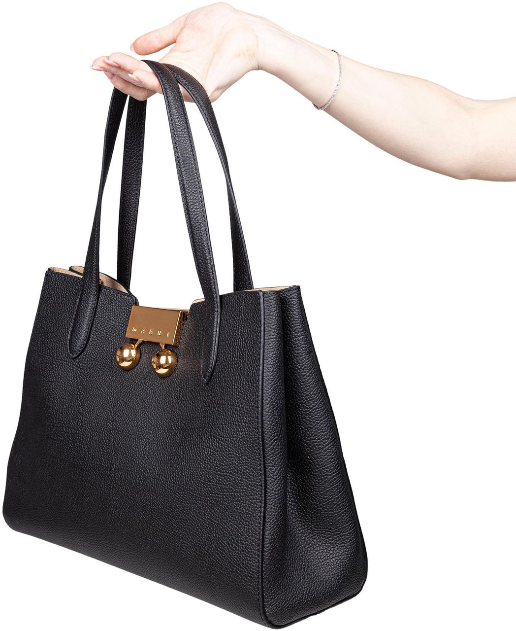 Marni Marni trunkaroo handbag in black leather Zwart