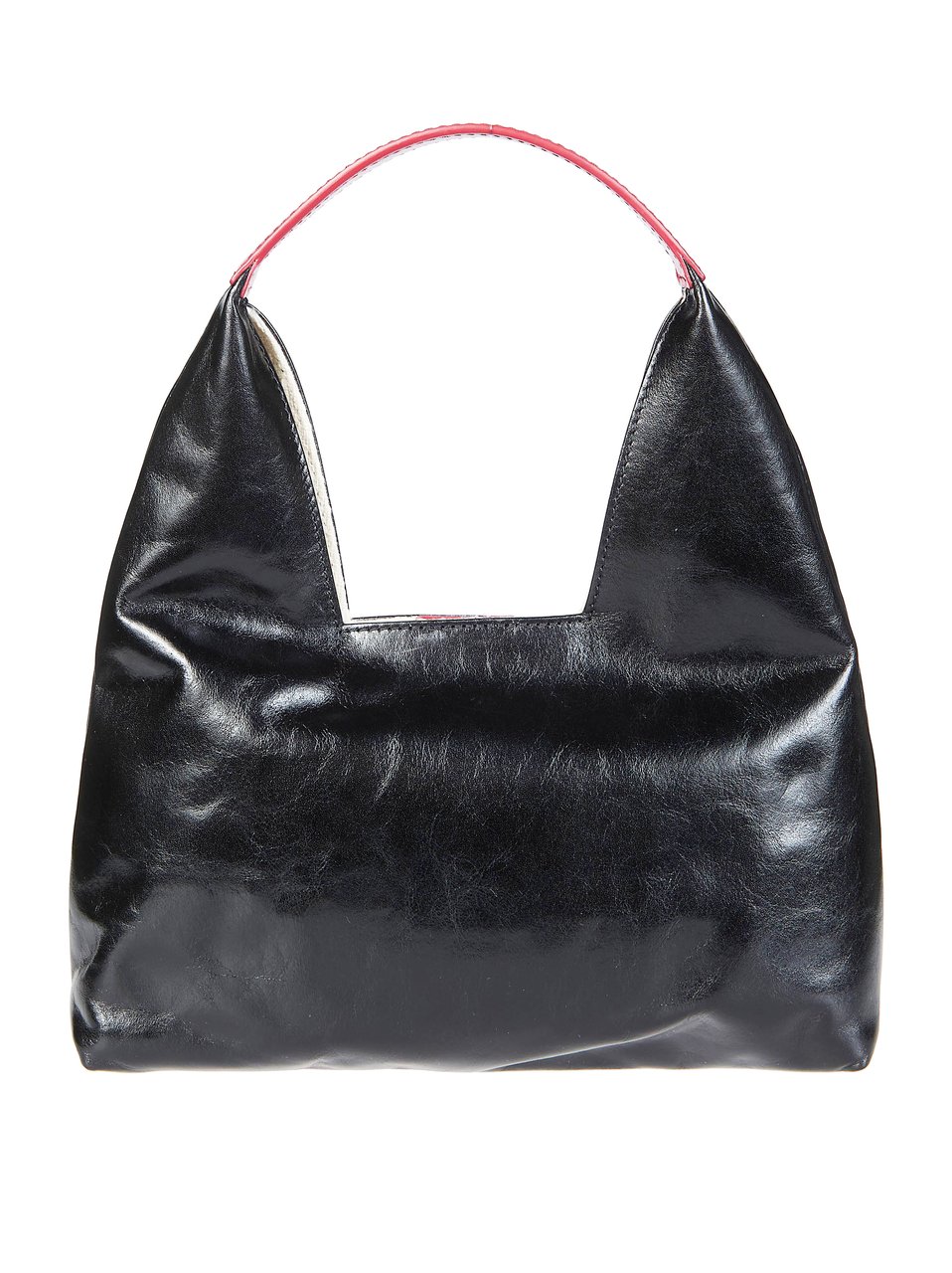 Marni Black Glossy Slouchy Mini Bag Zwart