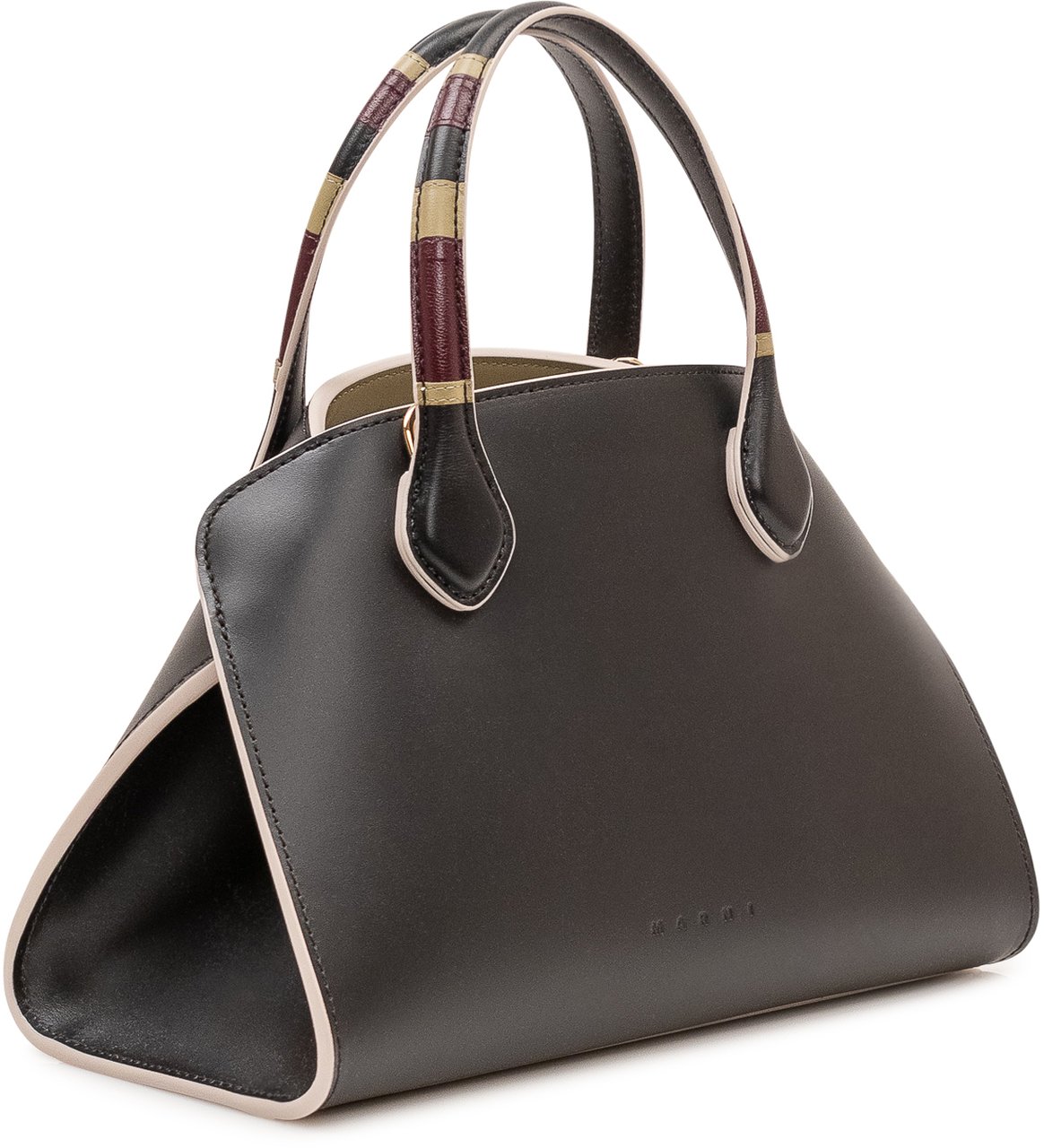 Marni Borsa Overlap Piccola con Tracolla Donkergrijs