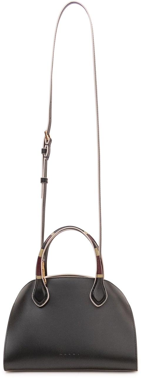 Marni Borsa Overlap Piccola con Tracolla Donkergrijs